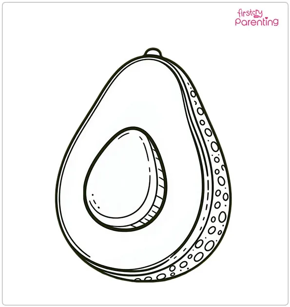 Avocado Coloring Page
