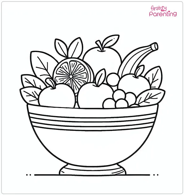 Fruit Bowl Coloring Page