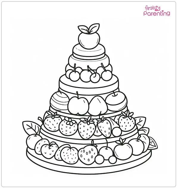 Fruit Tower Coloring Page