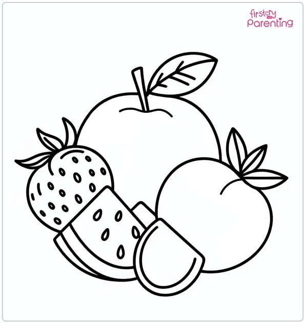 Summer Fruit Coloring Page