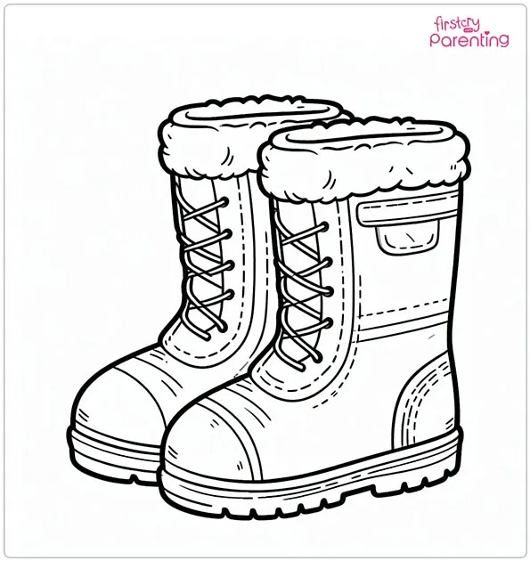 Winter Boots Coloring Page