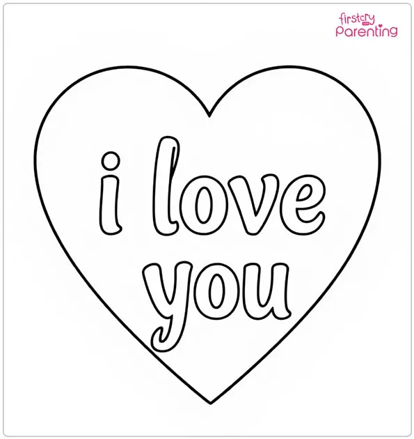 I Love You Heart Coloring Page