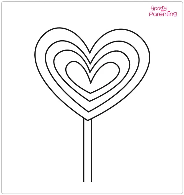 Candy Heart Coloring Page