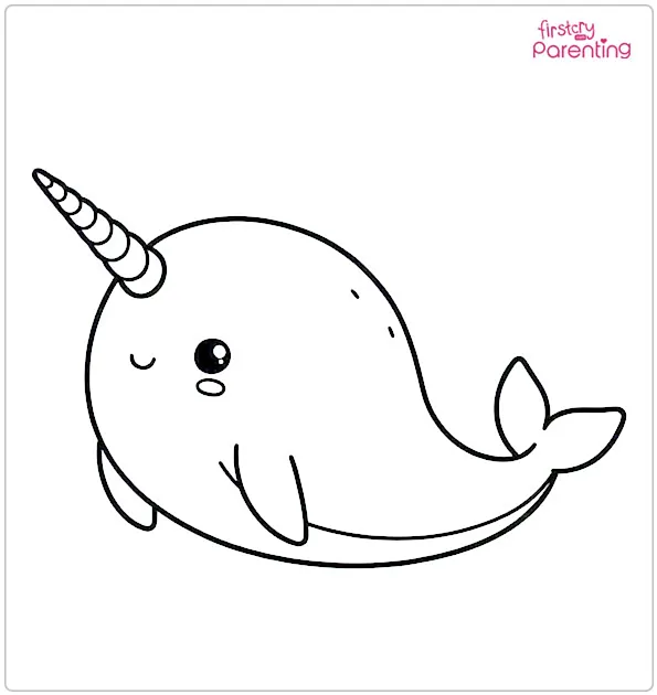 Narwhal Whale Coloring Page