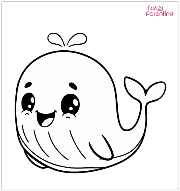Funny Whale Coloring Page