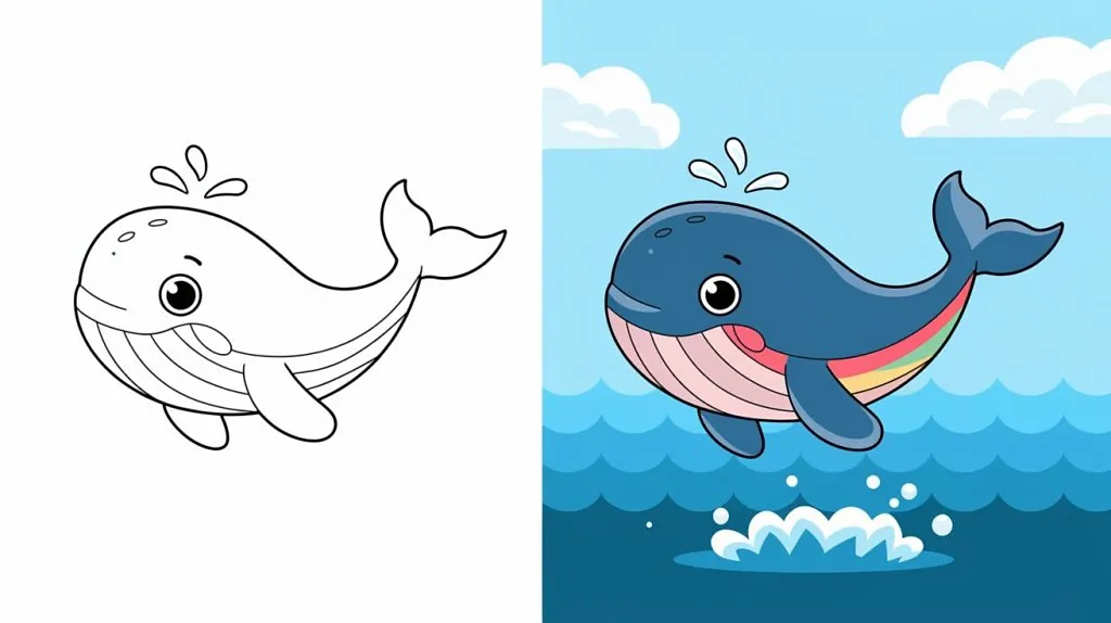 whale coloring page