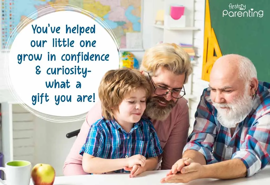 Thank You Notes or Messages for Preschool Teachers From Grandparents