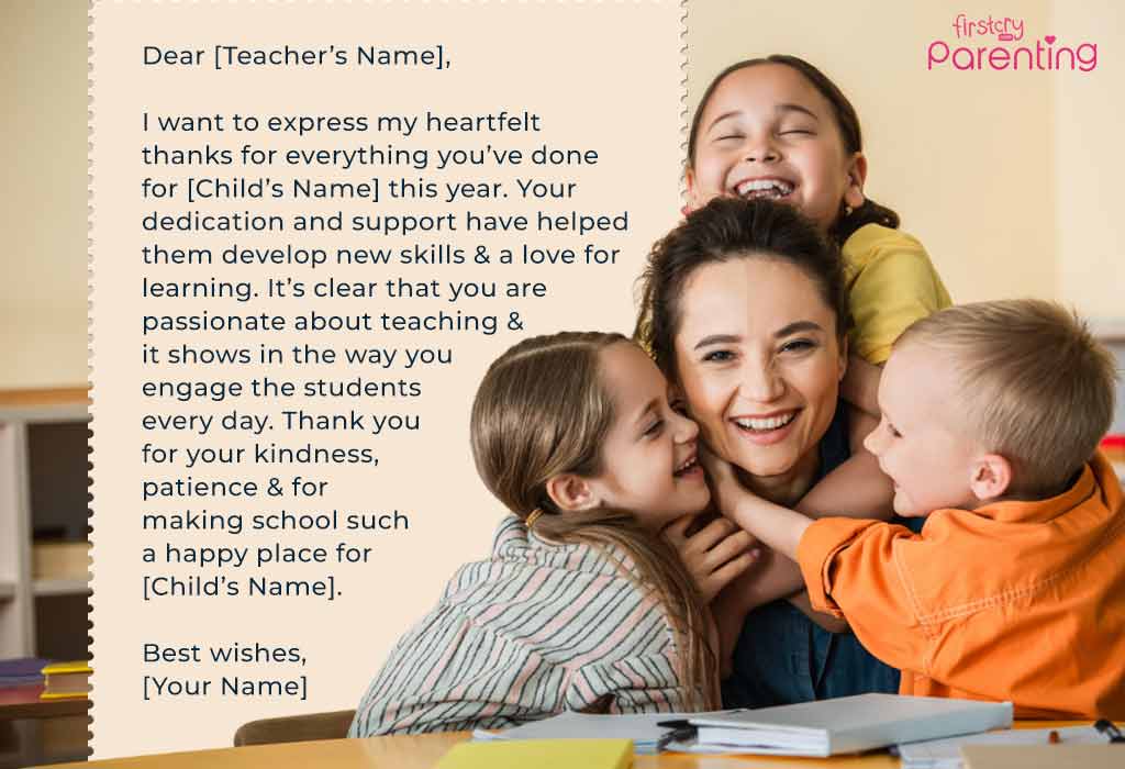 Thank You Letters to Preschool Teachers