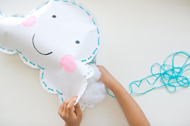 Happy Paper Cloud Pillow