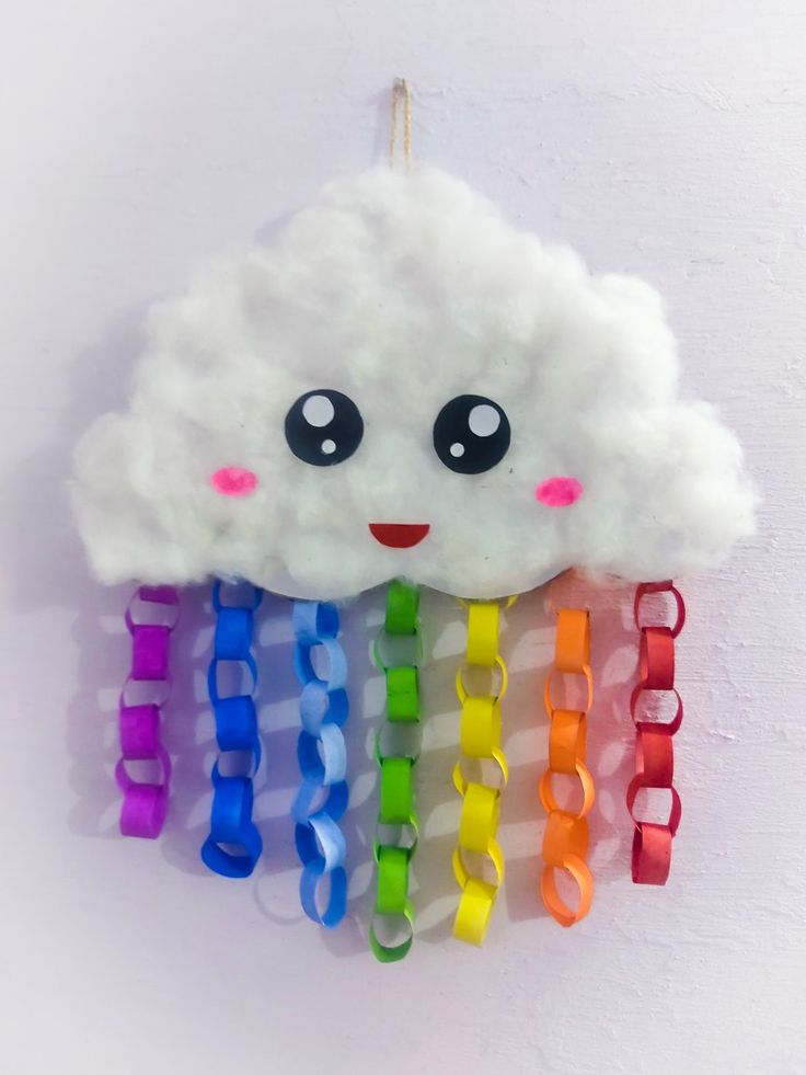 Cloud with Rainbow Paper Rings