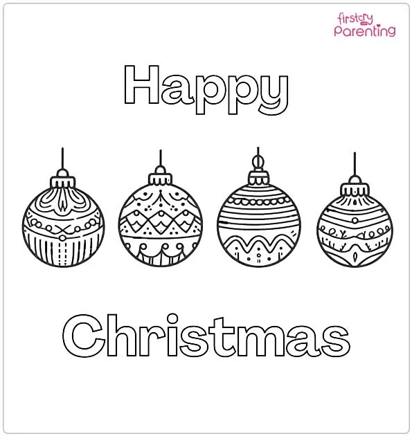Christmas Ornaments Colouring Page