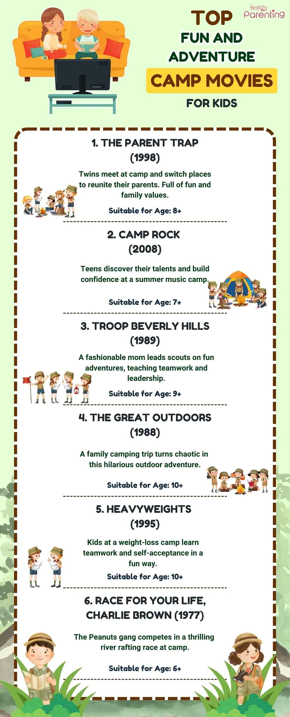 Top Fun and Adventure Camp Movies for Kids - Infographic