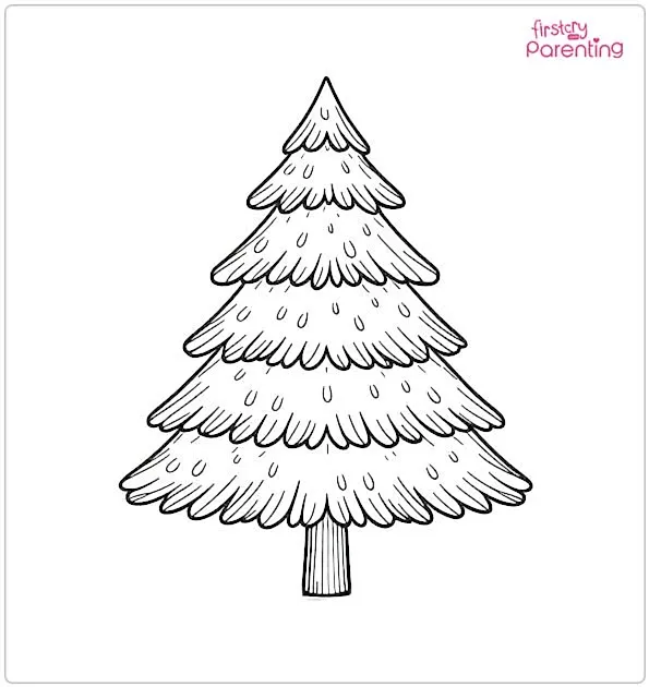 Small Christmas Tree Colouring Page