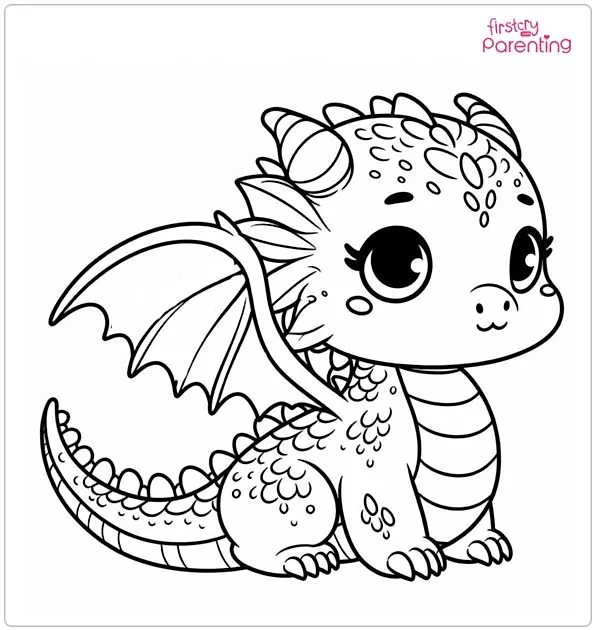 Cute Dragon Colouring Page Cute Dragon Colouring Page