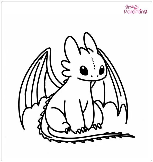 Toothless Dragon Colouring Page