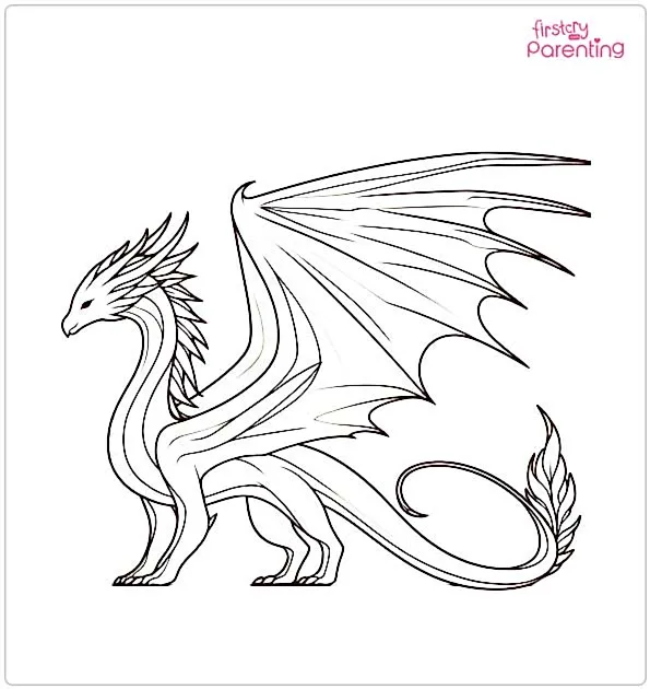 Icewing Dragon Colouring Page