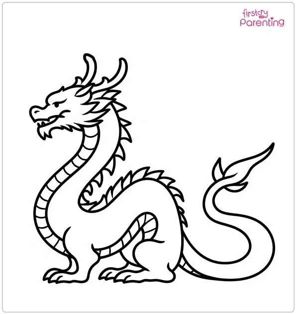 Japanese Dragon Colouring Page