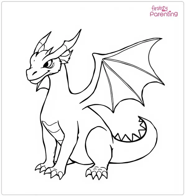 Nightwing Dragon Colouring Page
