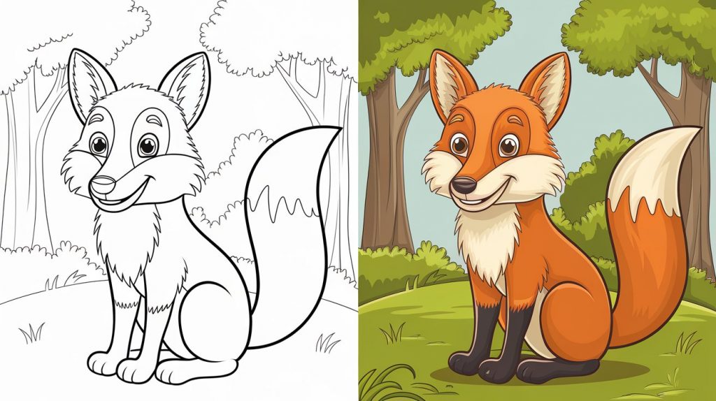 fox coloring page