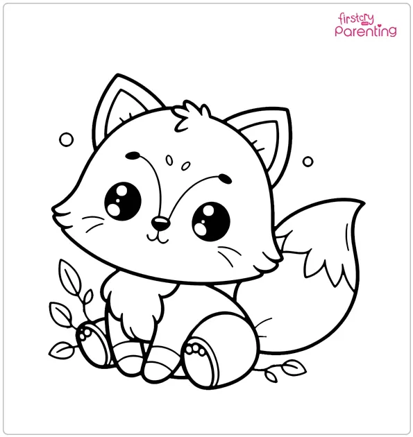 Cute Fox Coloring Page