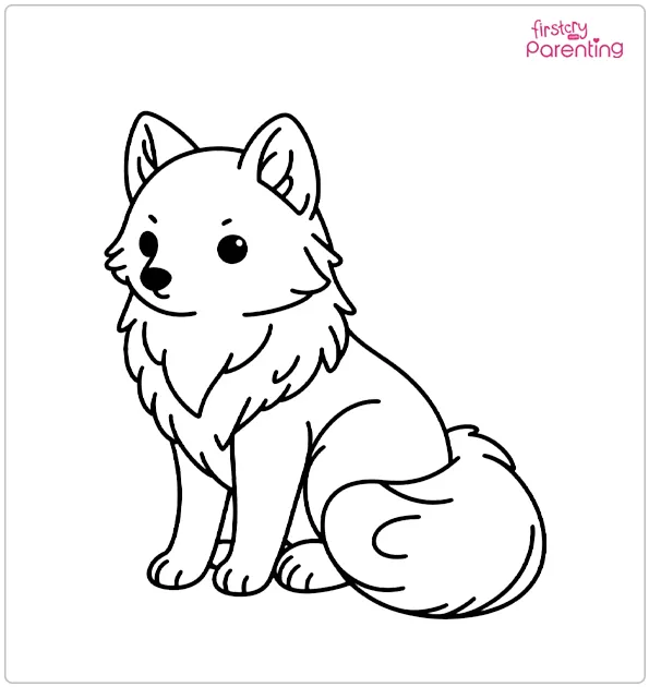 Arctic Fox Colouring Page