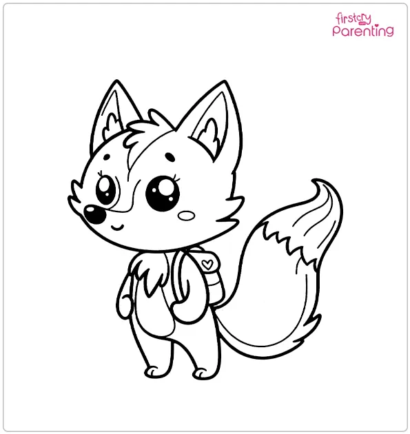 Cartoon Fox Colouring Page
