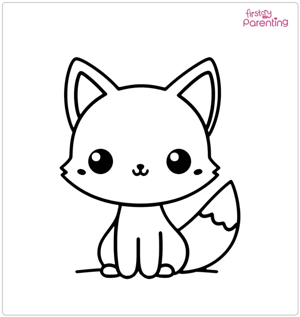 Easy Fox Colouring Page