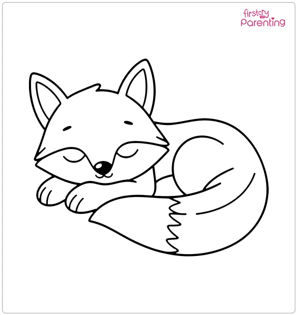 Sleeping Fox coloring page