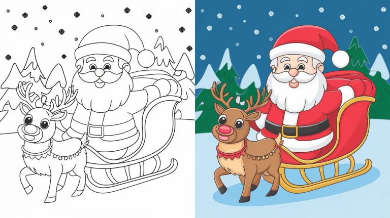 Santa Claus Colouring Pages - Free Printable Pages For Kids