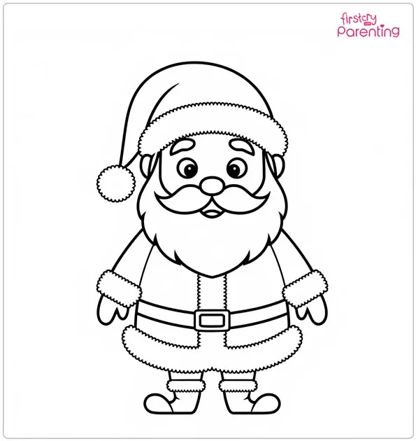 Cartoon Santa Coloring Page
