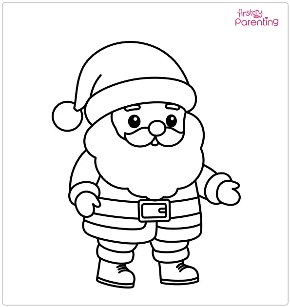 Cute Santa Colouring Page