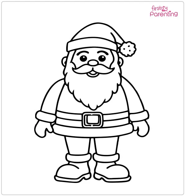 Easy Santa Colouring Page