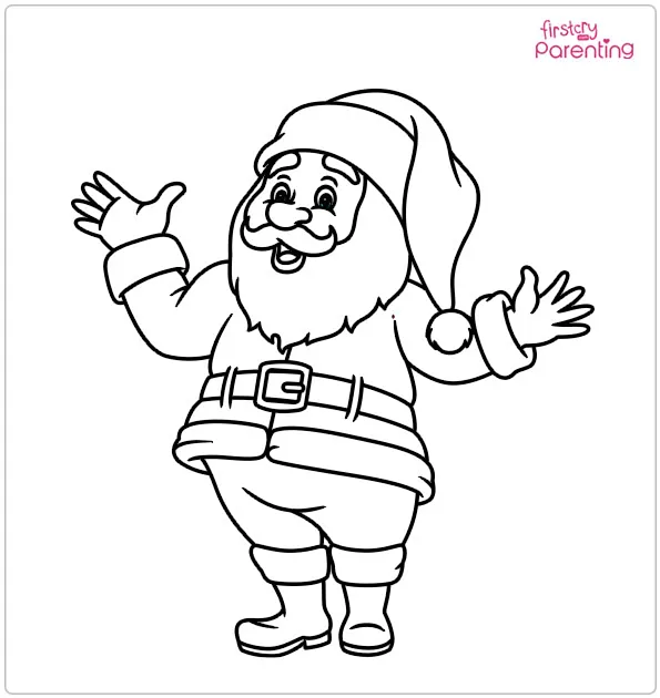 Funny Santa Colouring Page