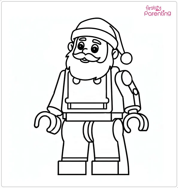 Lego Santa Colouring Page