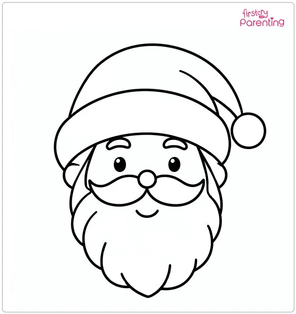 Santa Face Colouring Page