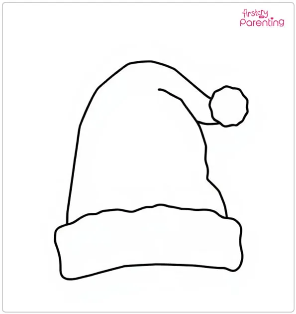 Santa Hat Colouring Page