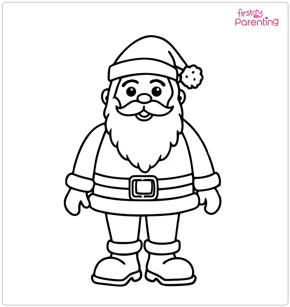 Vintage Santa Colouring Page