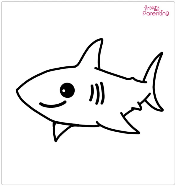 Easy Shark Colouring Page