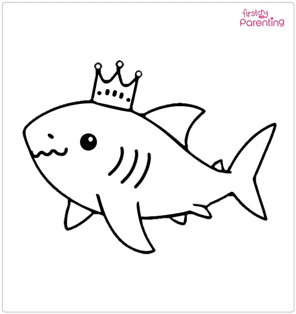 King Shark Colouring Page