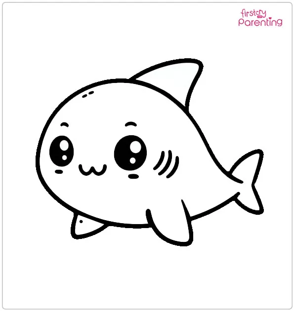 Baby Shark Colouring Page