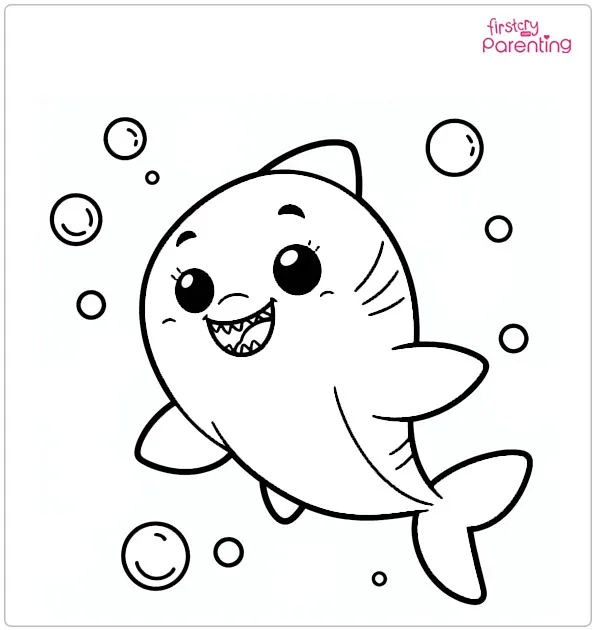 Mommy Shark Colouring Page