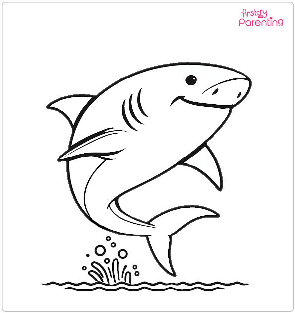 Daddy Shark Colouring Page