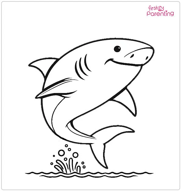 Daddy Shark Colouring Page