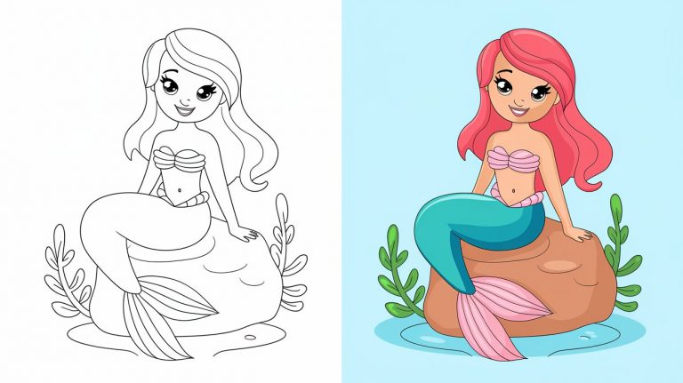 Mermaid Colouring Pages - Free Printable Pages For Kids