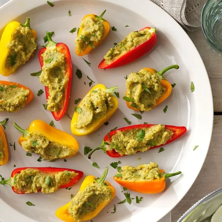 Broccoli and Chive-stuffed Mini Peppers
