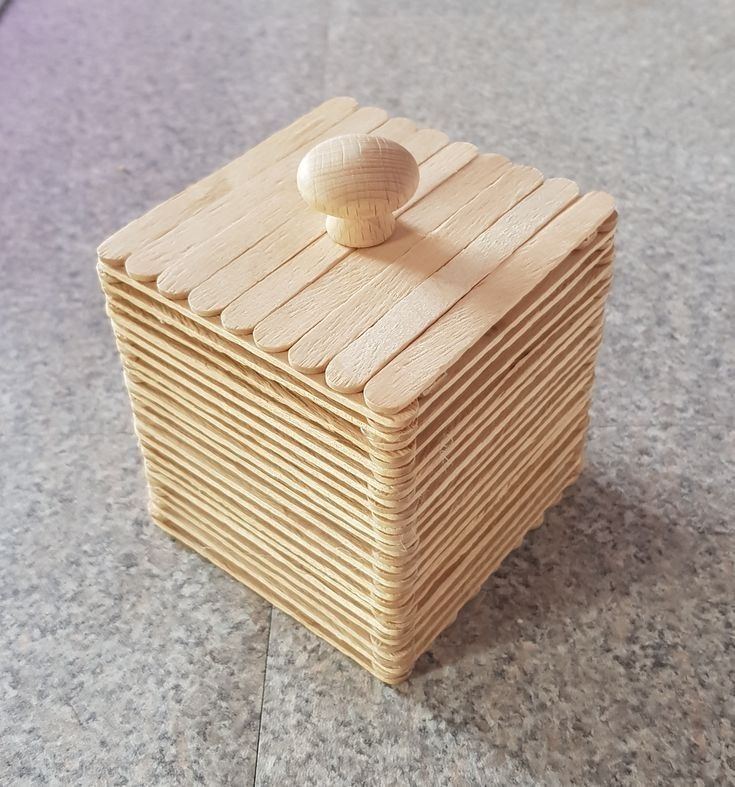 Box Made of Ice Cream Sticks