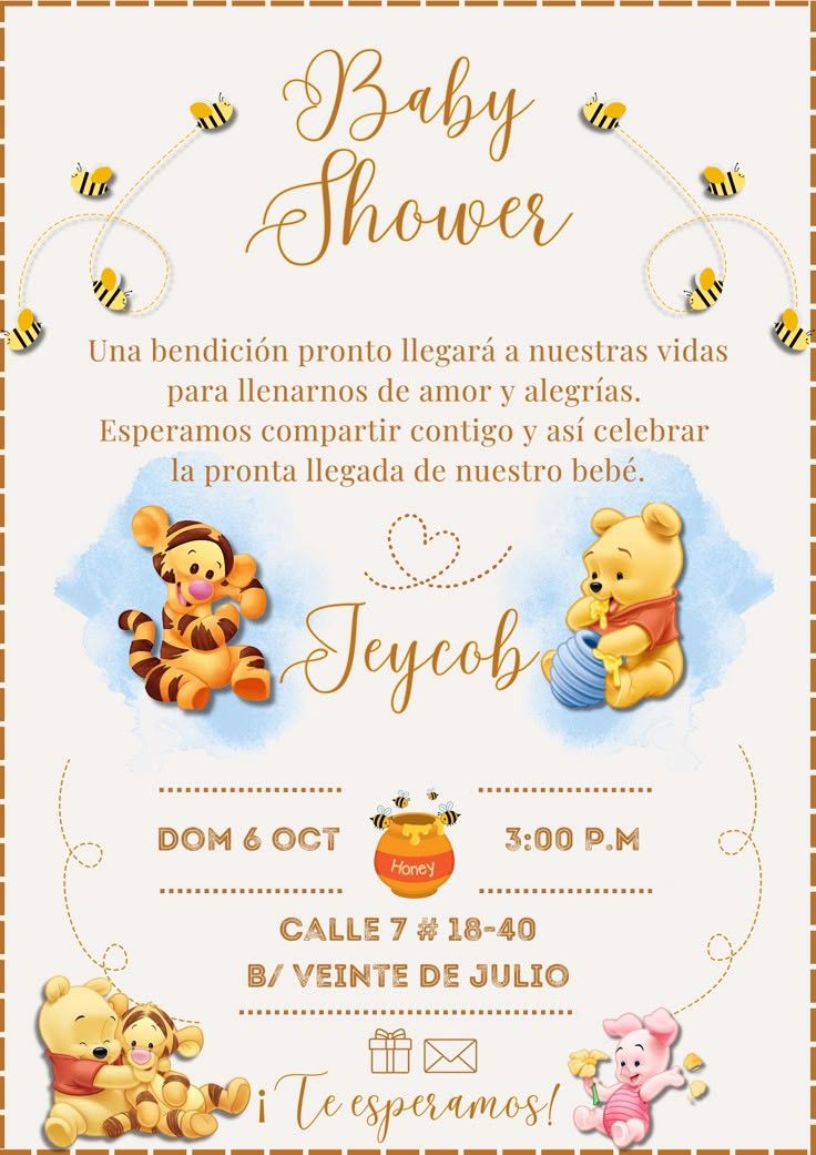 Winnie the Pooh baby shower invitation ideas