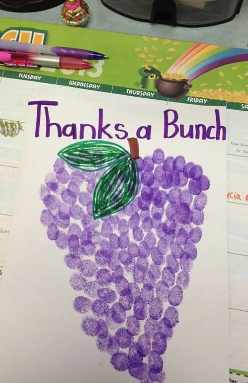 Finger Painting Thank You Card