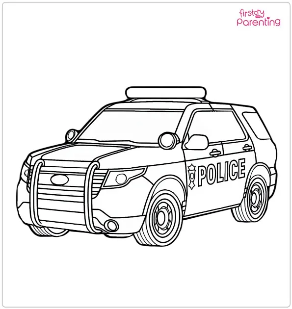 Police Car Coloring Page Police Car Coloring Page