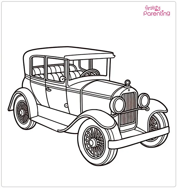 Vintage Car Coloring Page Vintage Car Coloring Page